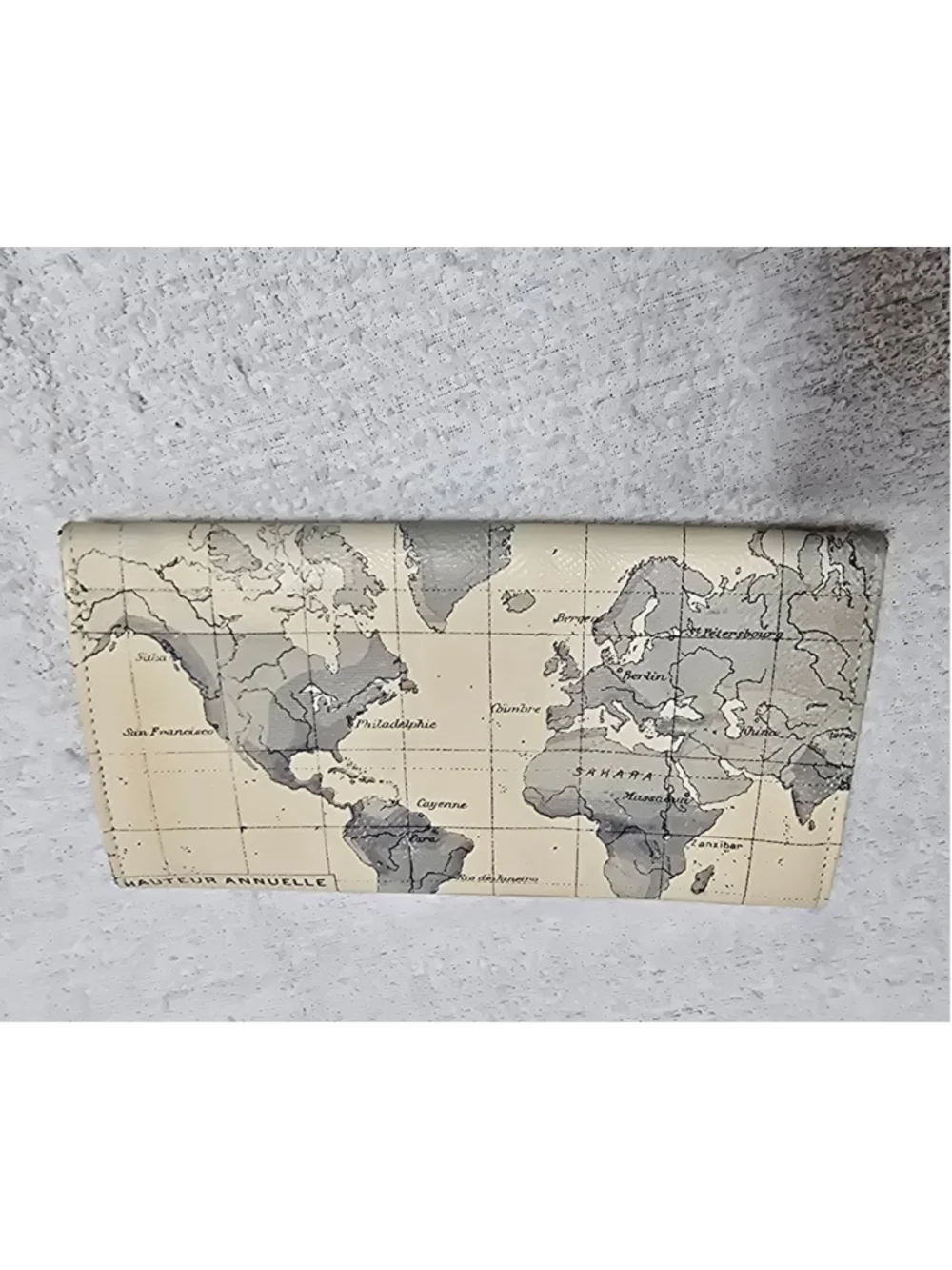 Women's Unbranded Travel Map Wallet One Size Beige Blue